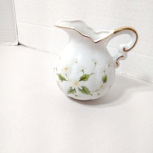 Vintage Lefton Creamer Floral 1987 Japan Hand Painted
